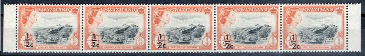 SWAZILAND (1961 Overprint) - PROGRESSIVE SHIFT OF "2" TO THE RIGHT AND DOWNWARDS
