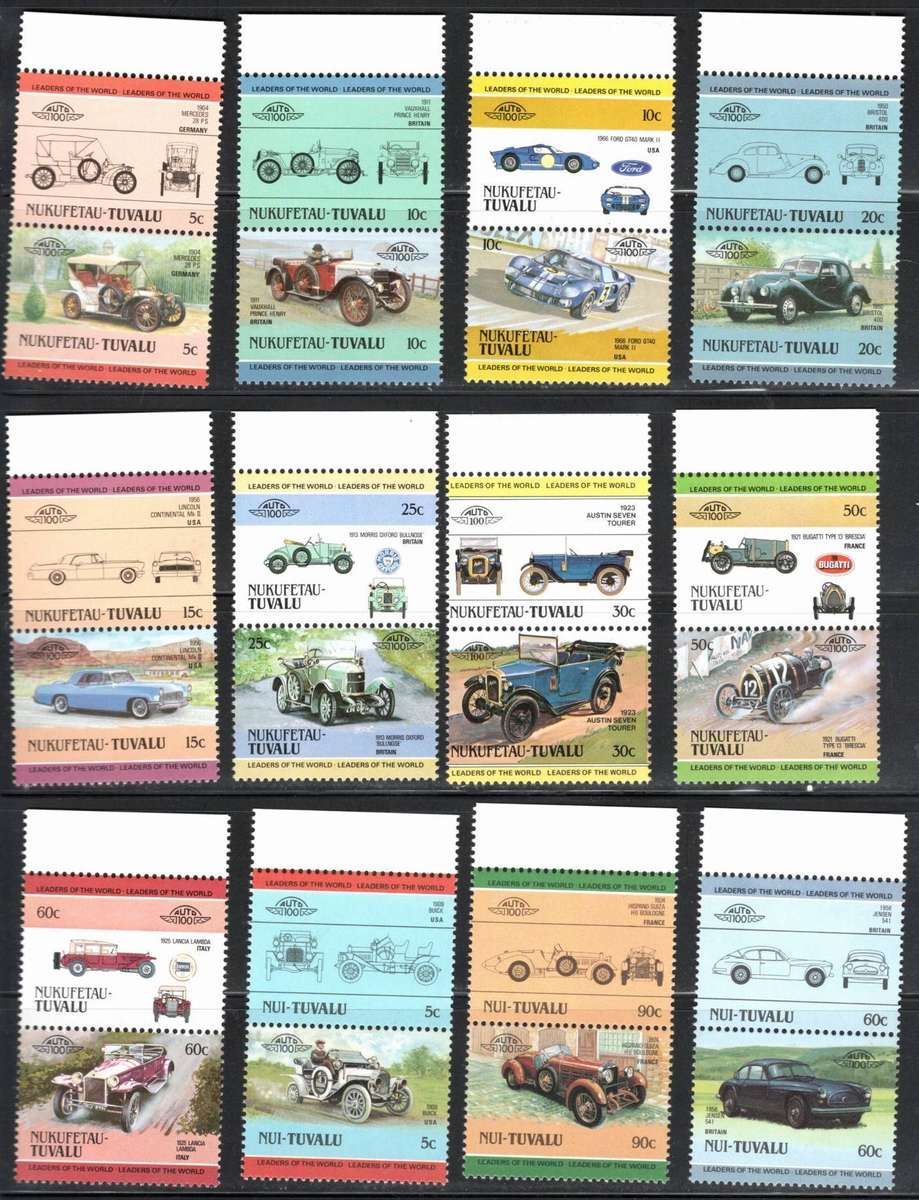 ST VINCENT / TUVALU (Trains & Cars) - 4 Pages