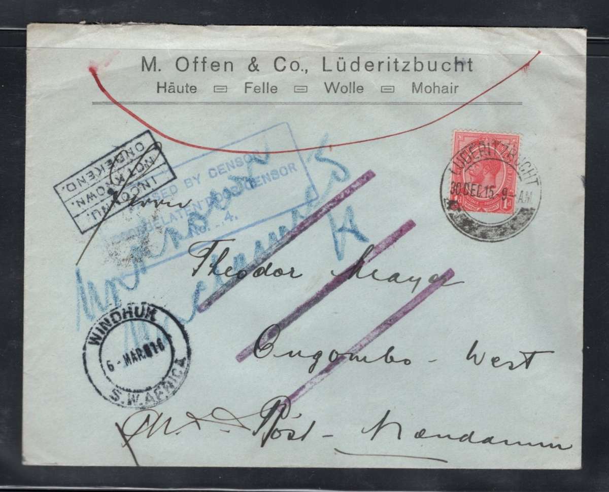 SOUTH WEST AFRICA (CENSORED COVER)