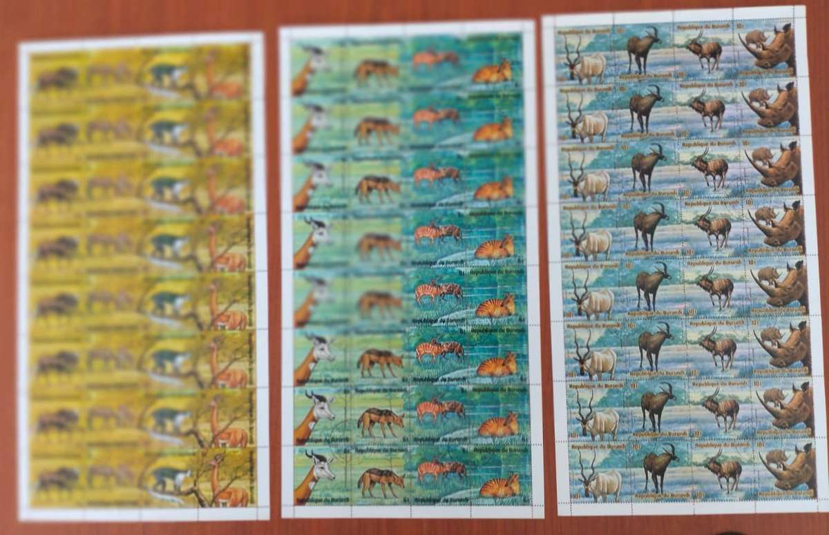 BURUNDI (1975 African Animals) x 12 Full sheets