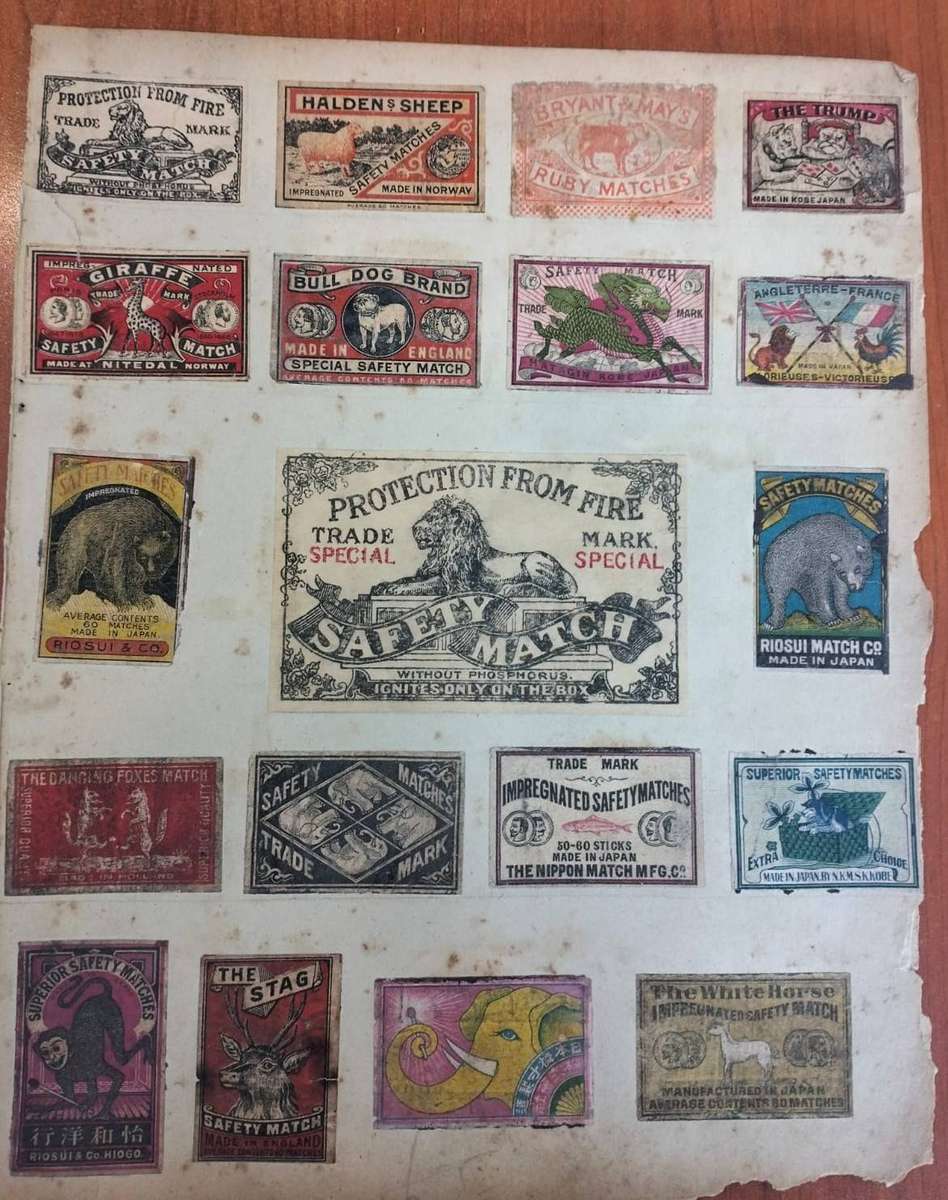 OLD MATCH BOX LABELS