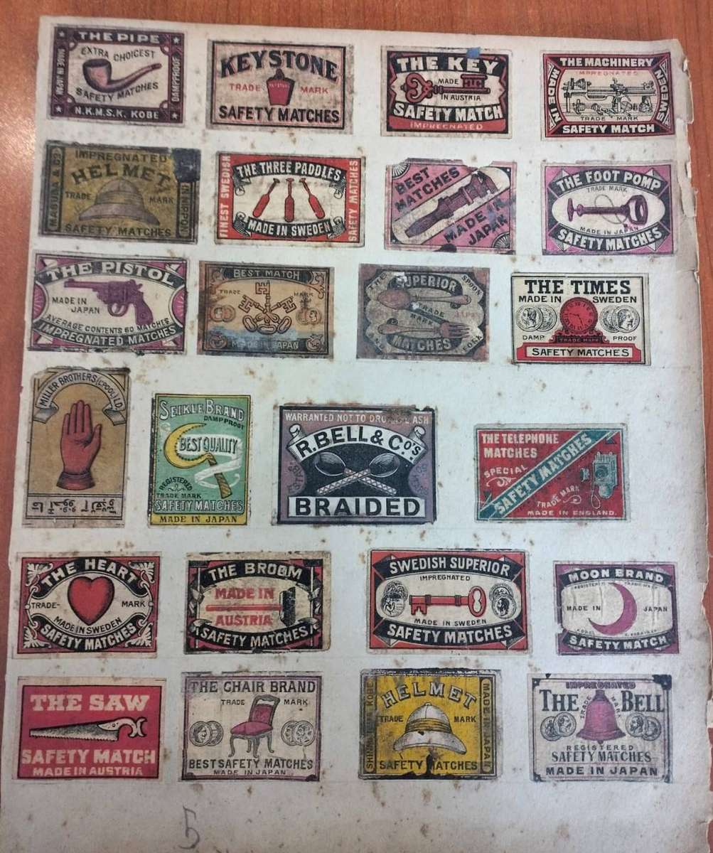 OLD MATCH BOX LABELS
