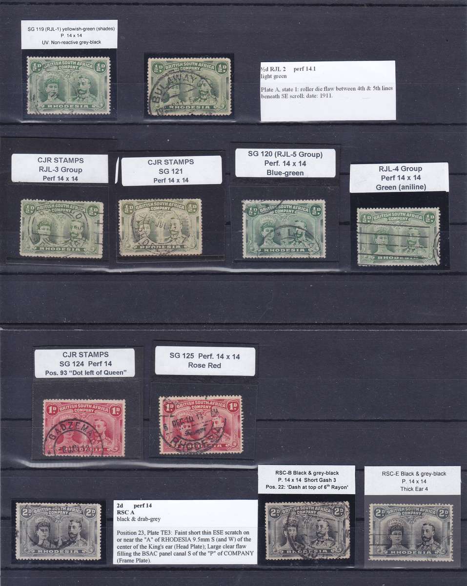 RHODESIA BSAC 1910 DOUBLE HEADS USED SPECIALIZED SELECTION   RV R2500