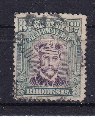 RHODESIA BSAC 1917 ADMIRALS DIE 111A SG 255h PERF 14 SUPERB USED SCARCE   CV R5500