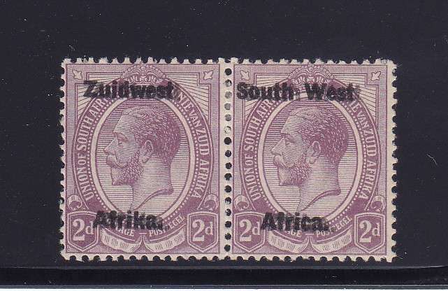 SWA KG V TYPE 111 DEFINITIVE SACC 17b MM RARE OVERPRINT DOUBLE, WITH CERTIFICATE   CV R20000