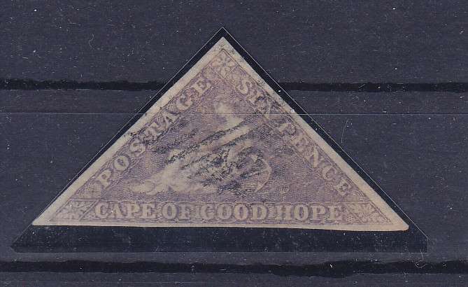 CAPE OF GOOD HOPE 1855 TRIANGULAR SG 7 FINE USED    CV R12000