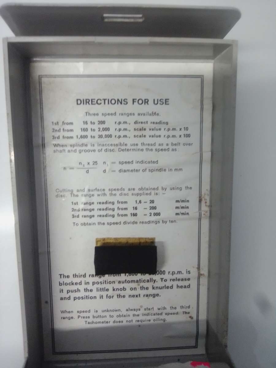 Vintage DEUMO Mechanical Tachometer Kit. Made in Germany. In Original Case.