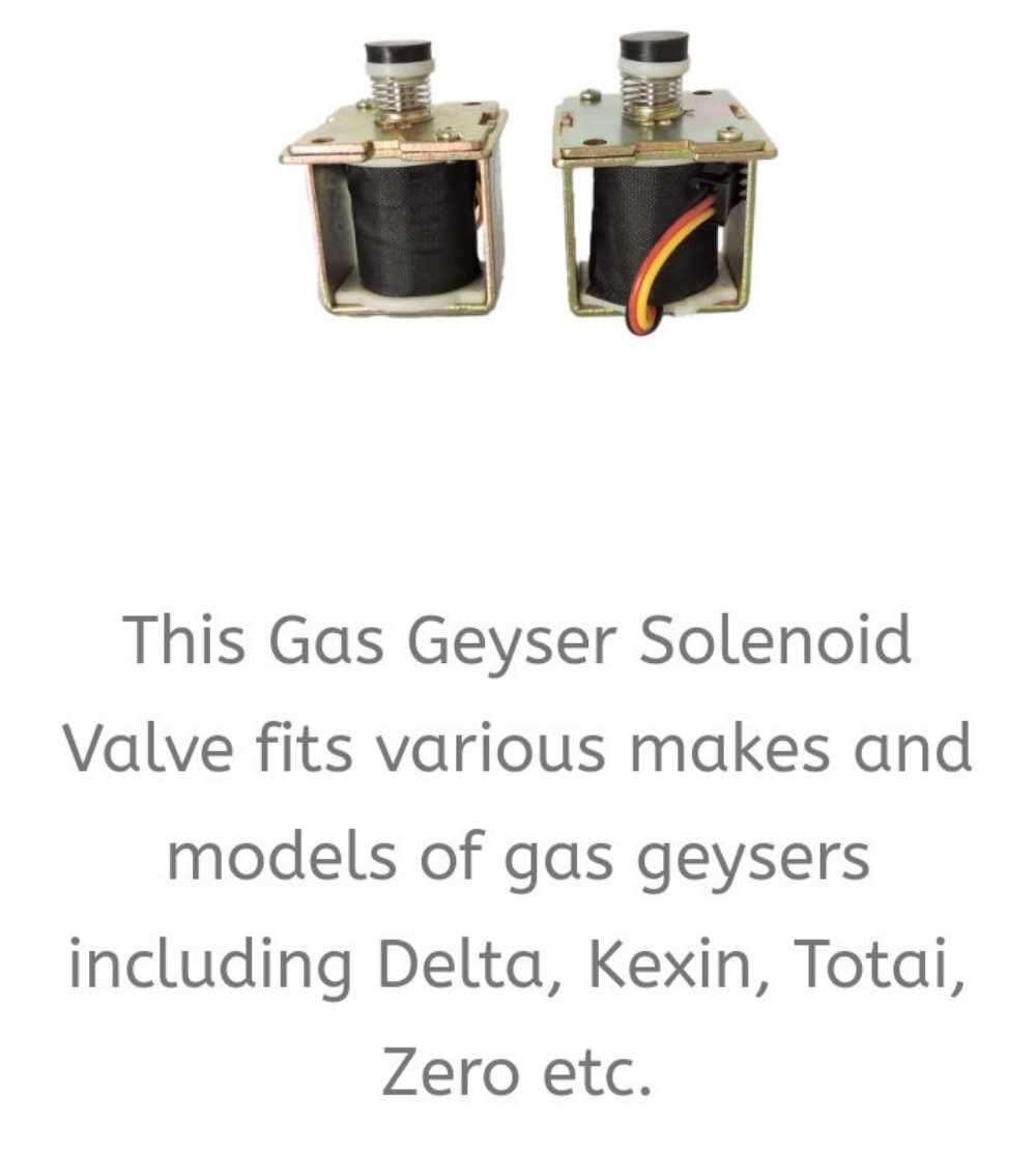 Gas Geyser Solenoid Valve.
