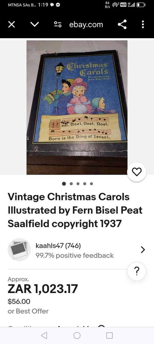 1937 / 1938 CHRISTMAS CAROLS ILLUSTRATED BY FERN BISEL PEAT