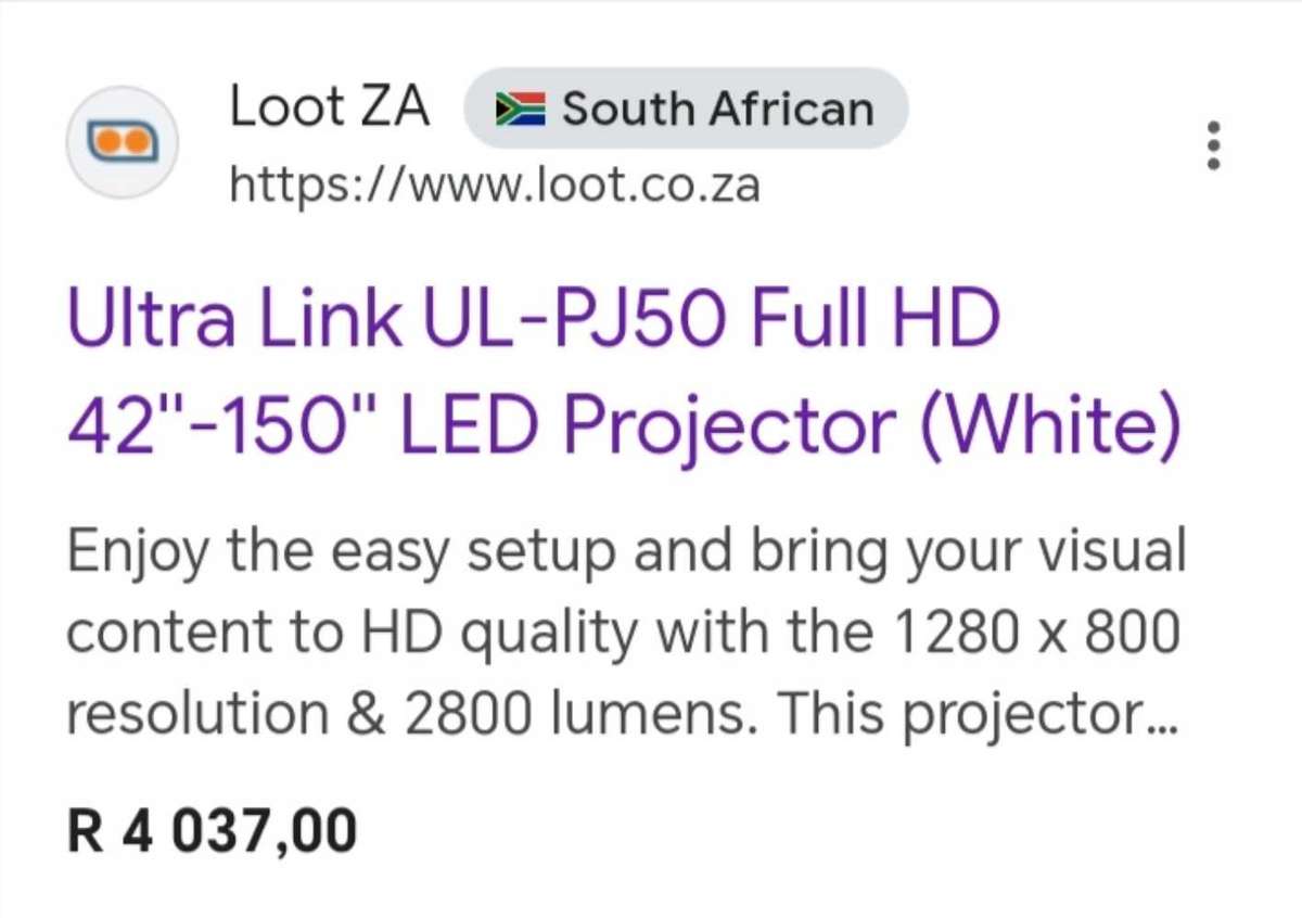 LED PROJECTOR :  ULTRA-LINK 42" TO 150" LED PROJECTOR MODEL PJ 50.