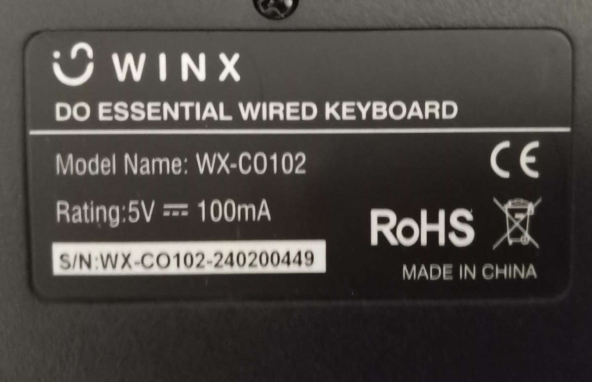 KEYBOARD AND MOUSE: WINX MODEL WX-CO102 / GIGABYTE