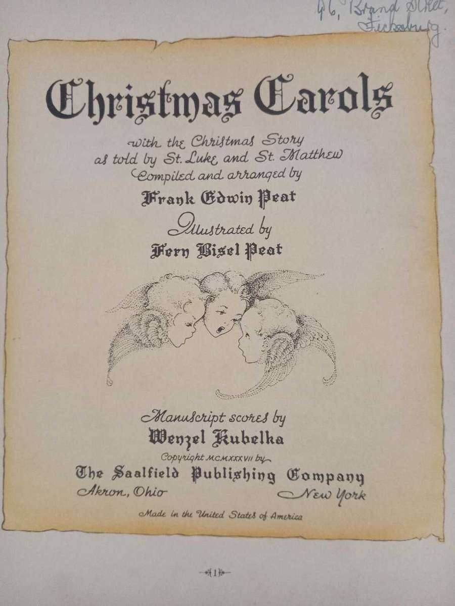 1937 / 1938 CHRISTMAS CAROLS ILLUSTRATED BY FERN BISEL PEAT
