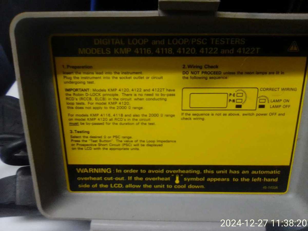 MAJOR TECH PSC LOOP TESTER . MODEL : 4118 ( NO EARTH PROBE )