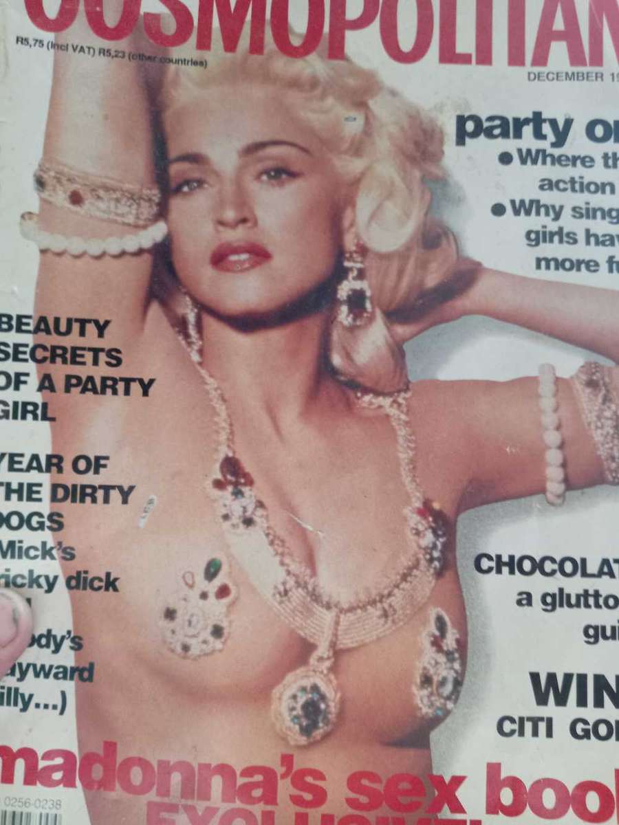 BANNED IN SA. 1992 COSMOPOLITAN MAGAZINE FEATURING PICTURES OF MADONNAS SEX BOOK.