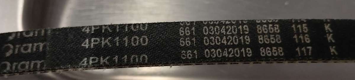 MULTI RIBBED V - BELT :  RAM 4PK 1100 . FITS TOYOTA HI LUX / FIAT / SUZUKI & OTHER.