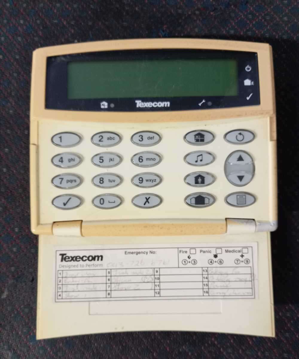 ALARM KEYPADS : TEXECOM AND PREMIER.