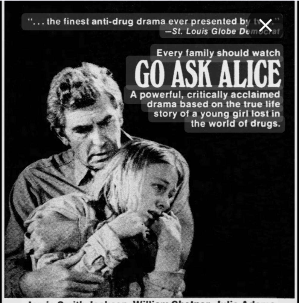 16 MM MOVIE REELS IN CASE. " GO ASK ALICE"