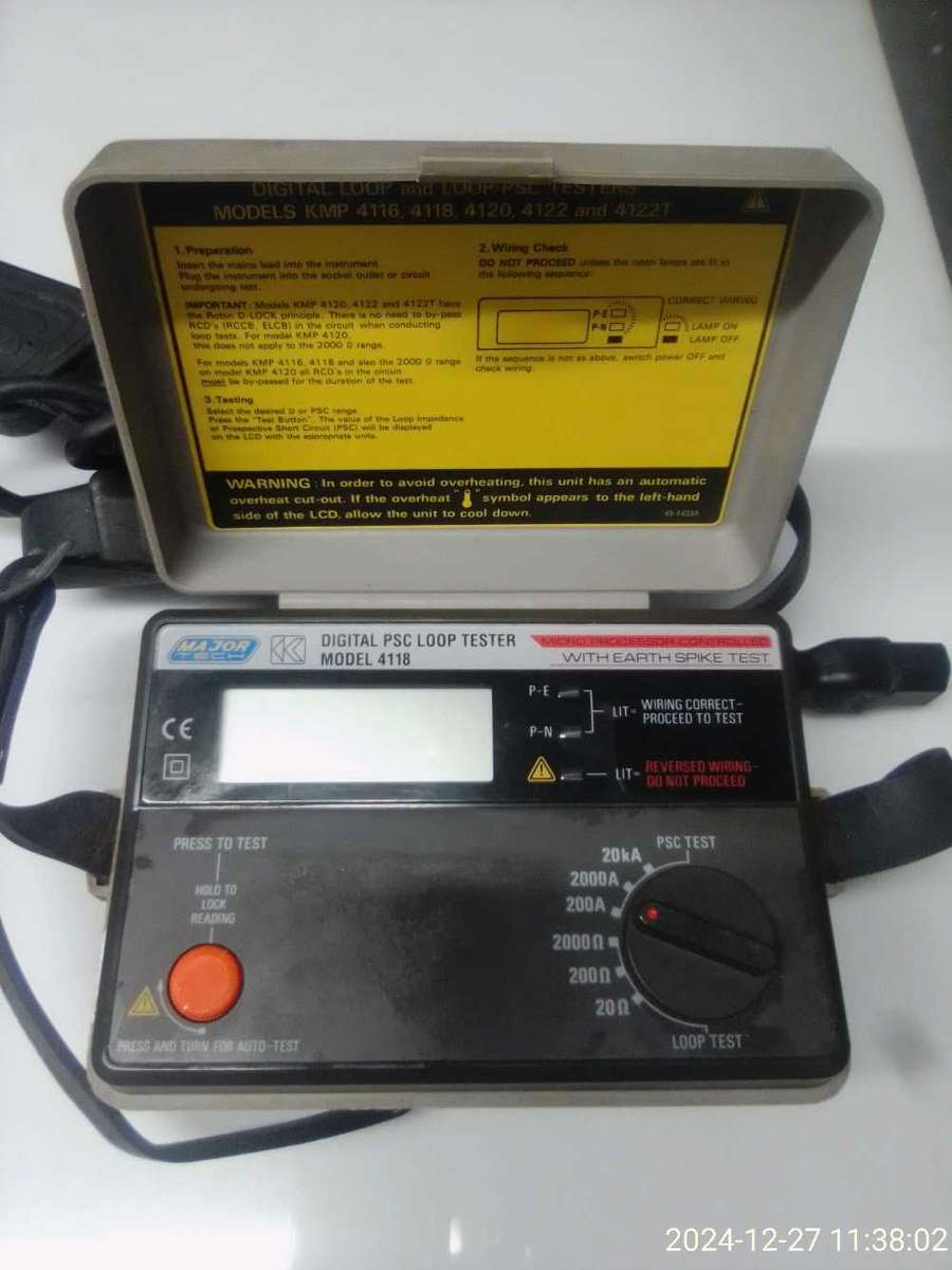 MAJOR TECH PSC LOOP TESTER . MODEL : 4118 ( NO EARTH PROBE )
