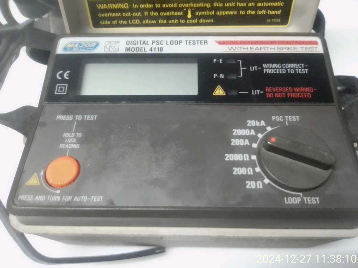 MAJOR TECH PSC LOOP TESTER . MODEL : 4118 ( NO EARTH PROBE )
