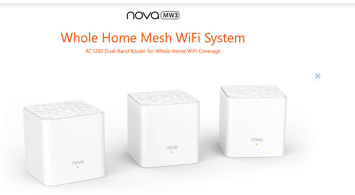 Tenda Whole Home Mesh WiFi MW3 AC1200 3P