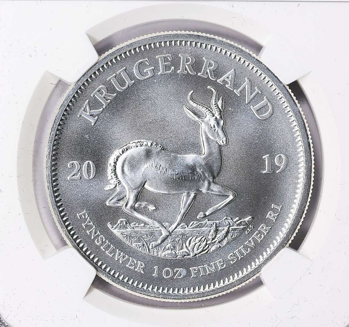 2019 MS-70 1oz Silver Krugerrand - First Day of Production-GEM UNC