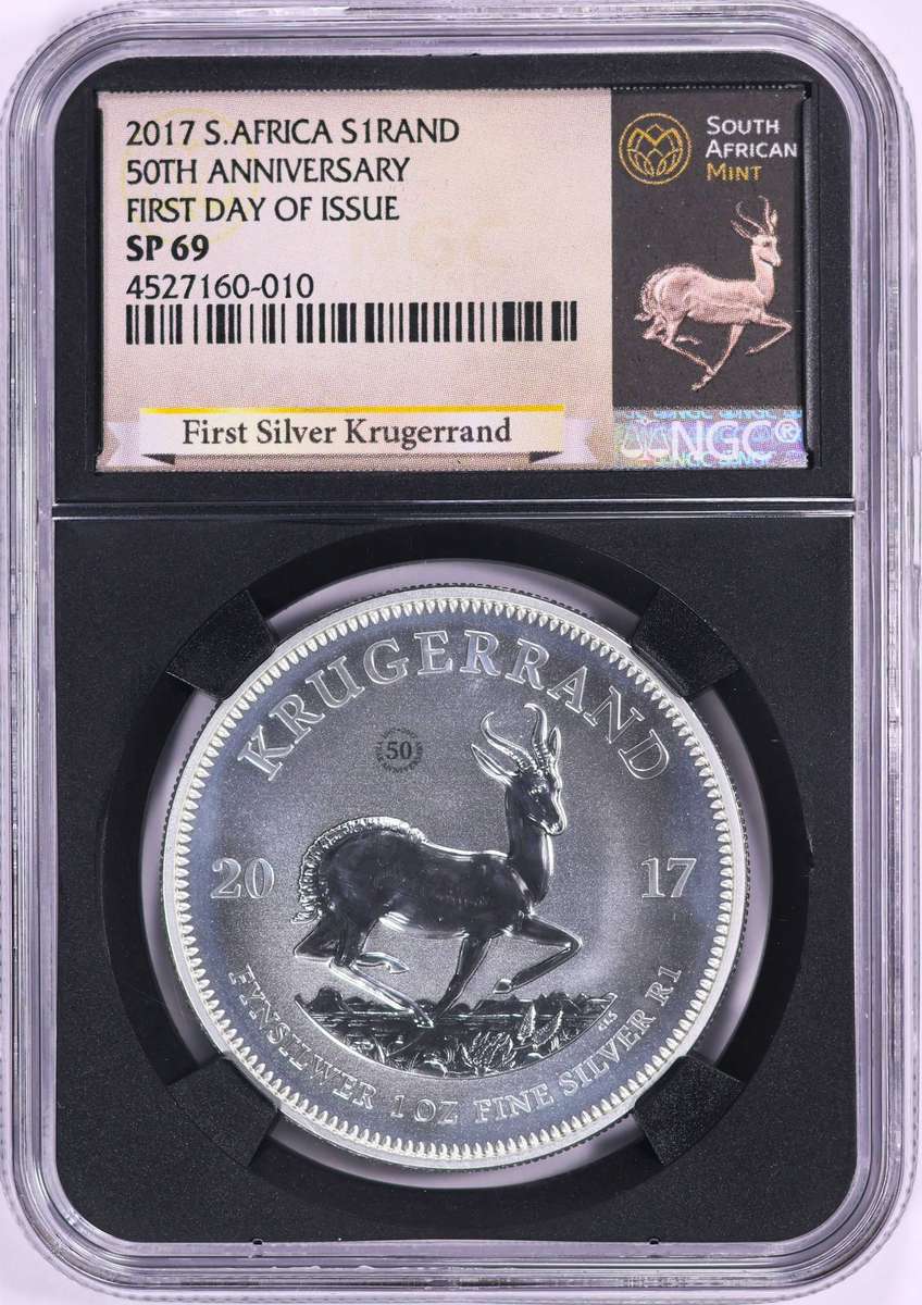 2017 SP-69 GEM 1oz Silver Krugerrand - HYBRID 50th Anniversary with PRIVY-1st RELEASE SERIES-bargain