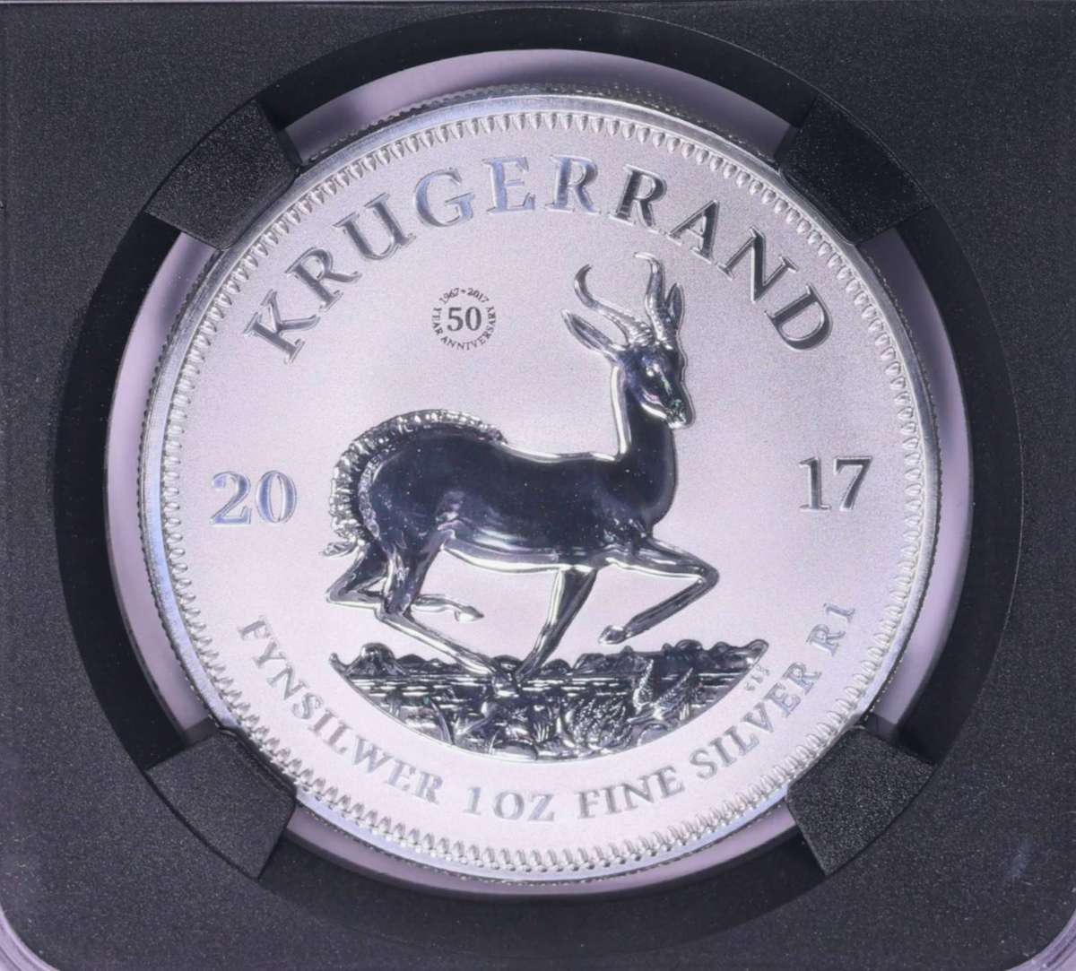 2017 SP-70 "BLAST WHITE" FROSTING+CERT+POUCH "50th Anniversary" 1oz Silver KR HYBRID with Privy