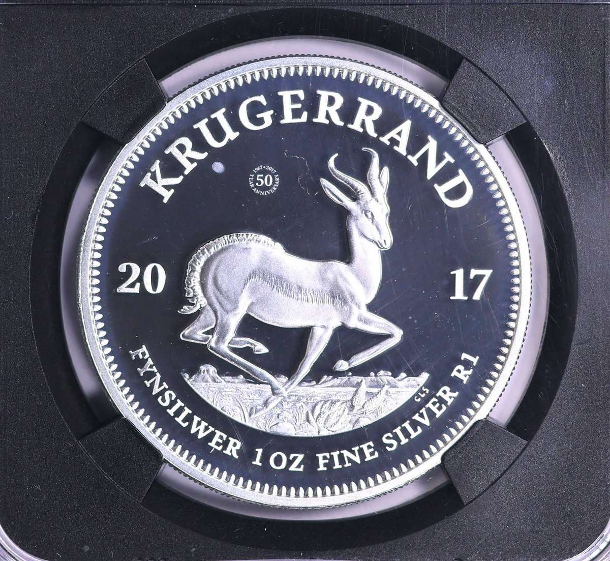 PROOF 2017 UC Silver Krugerrand 50th Anniversary, with original CASE & CERTIFICATE-Intro Series