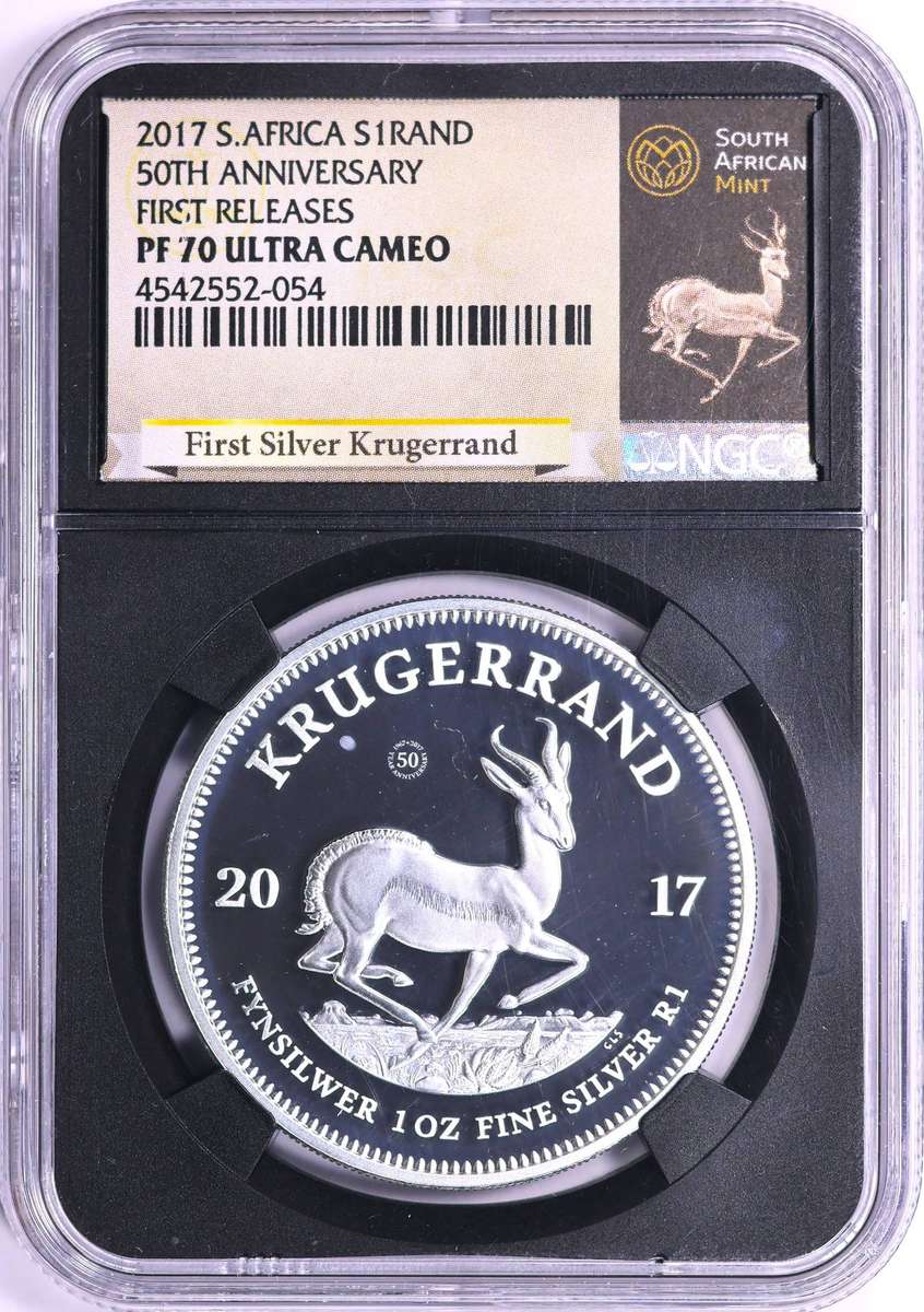 PROOF 2017 UC Silver Krugerrand 50th Anniversary, with original CASE & CERTIFICATE-Intro Series