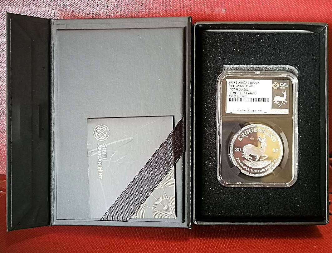 PROOF 2017 UC Silver Krugerrand 50th Anniversary, with original CASE & CERTIFICATE-Intro Series