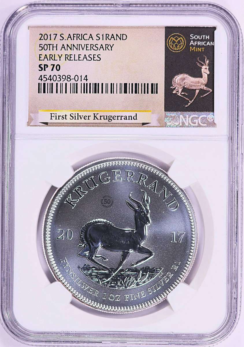 2017 SP-70 1oz Silver Krugerrand - HYBRID 50th Anniversary with PRIVY-EARLY RELEASE SERIES