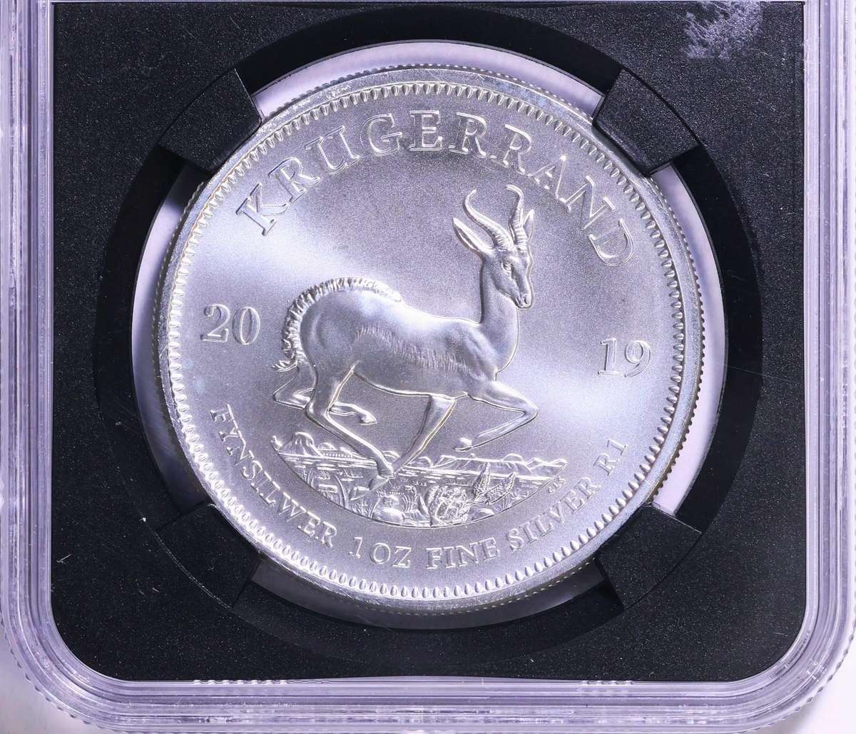 2019 MS-70 1oz Silver Krugerrand-(Handful TUMI TSEHLO signed) - 1st Day of Production
