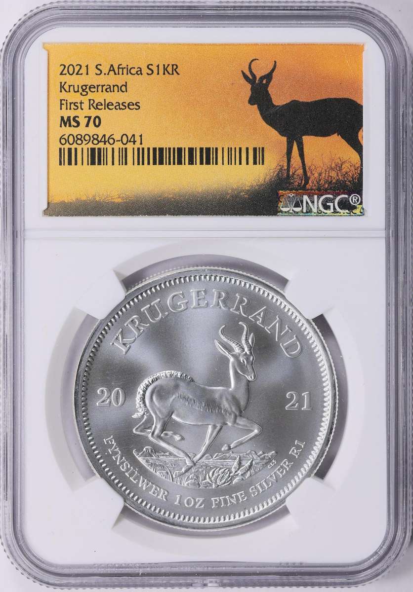 2021 MS-70 1oz Silver Krugerrand-(First Release Series) GEM