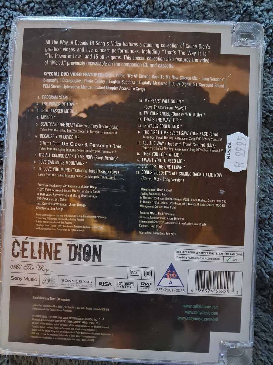 Celine Dion All the Way ... DVD (Sealed)