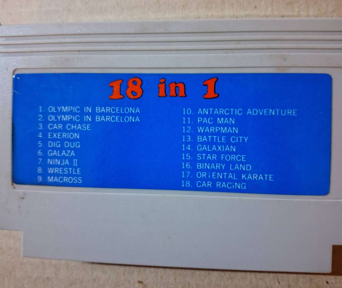 TV Games Cartridge 18 in 1