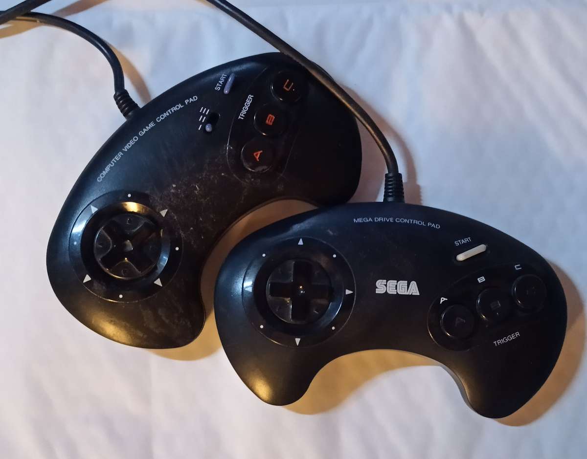Two Sega Mega Drive Controllers