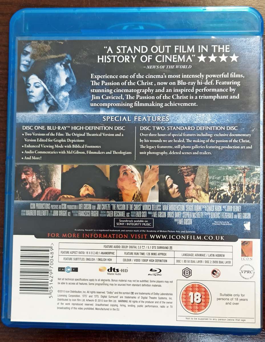 The Passion of the Christ on Blu-ray (2 disc Edition)