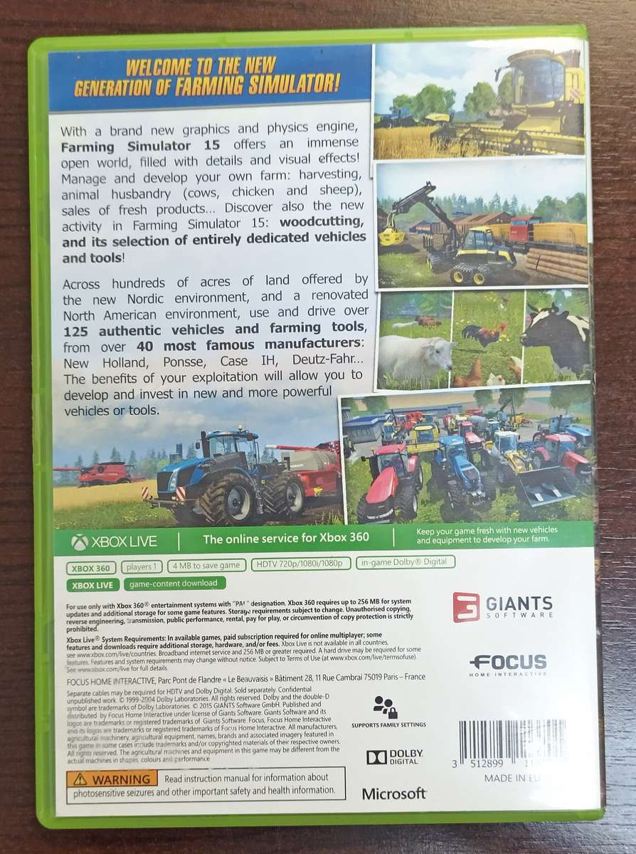 Farming Simulator 15 for Xbox 360 (PAL, CIB)