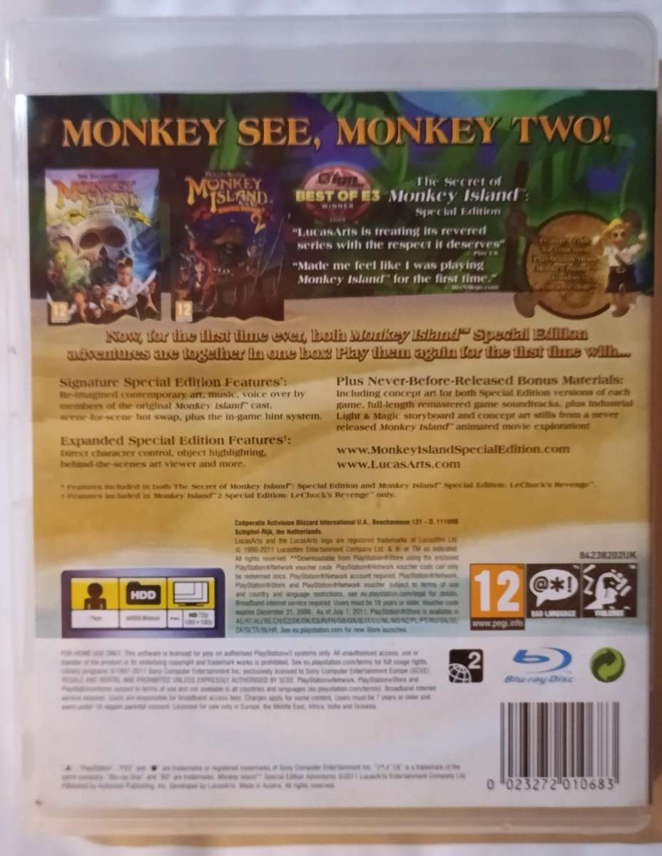 Monkey Island Collection Special Edition for Ps3 (CIB)
