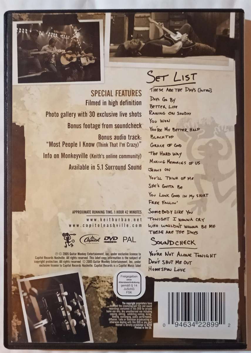 Keith Urban Livin' Right Now DVD