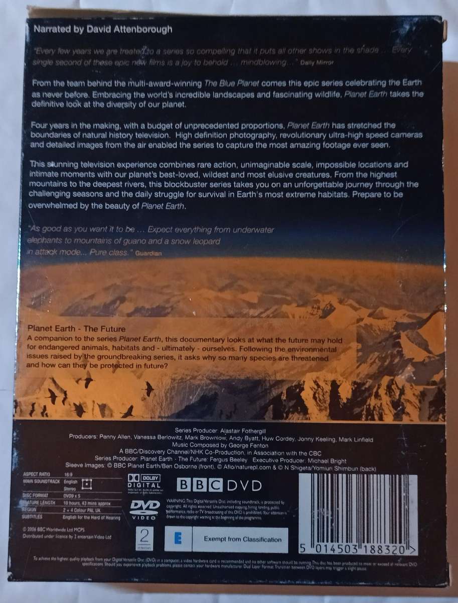 Planet Earth The Complete Series (BBC 5 X DVD Set)