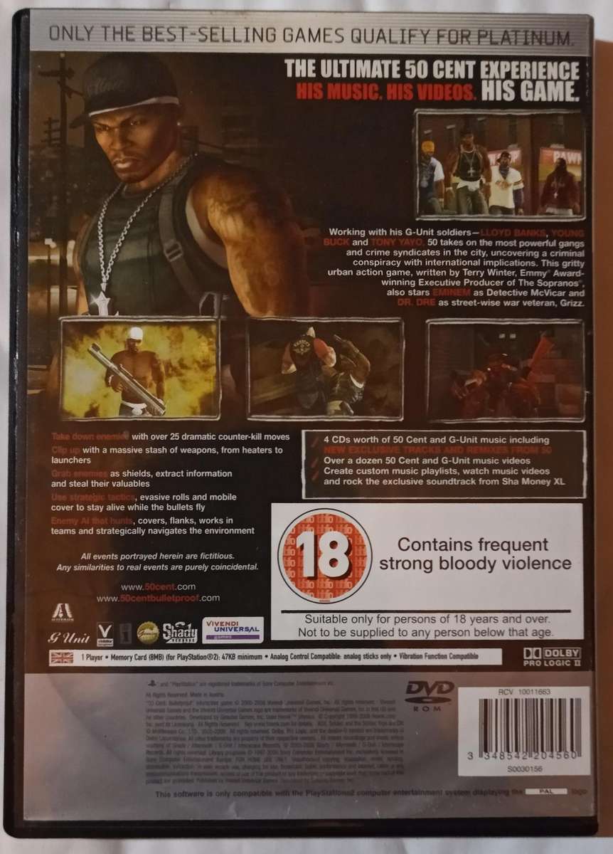 50 Cent Bulletproof for PS2 (CIB)