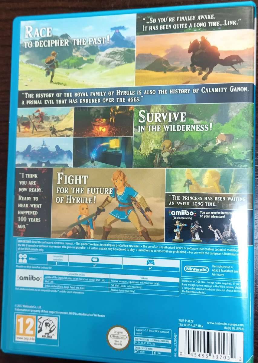 Zelda Breath of the Wild for Wii U PAL CIB