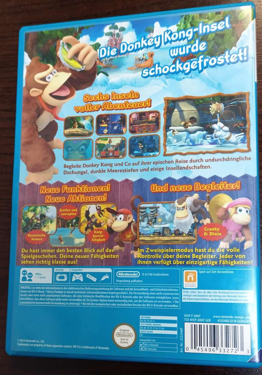 Donkey Kong Country Tropical Freeze for the Wii U PAL CIB
