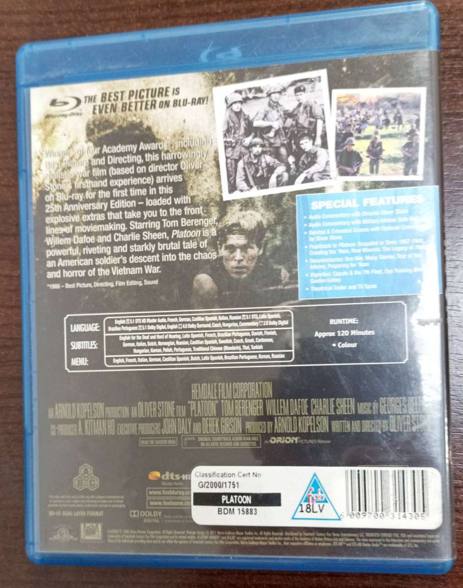 Platoon on Blu-ray