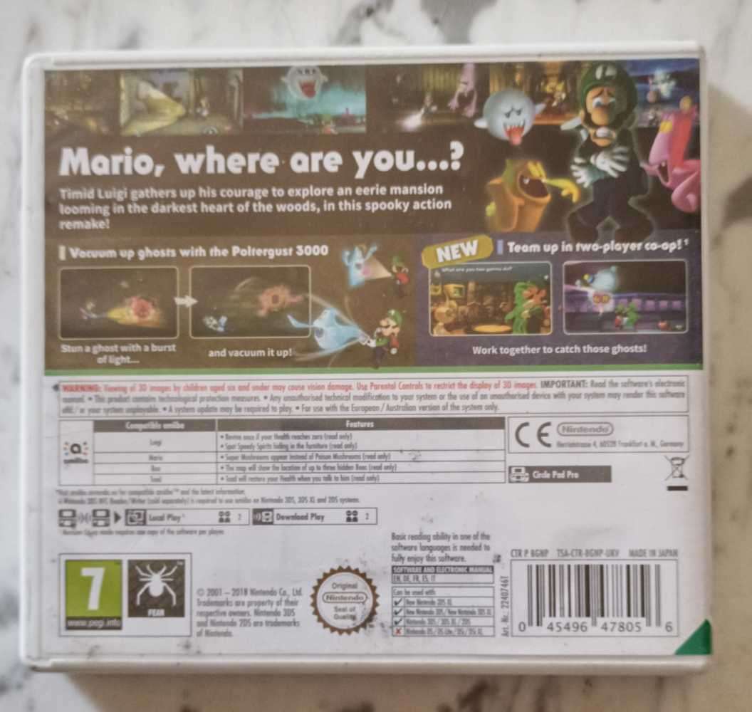 Luigi's Mansion (PAL) + 6 AR cards for Nintendo 3DS and 2DS
