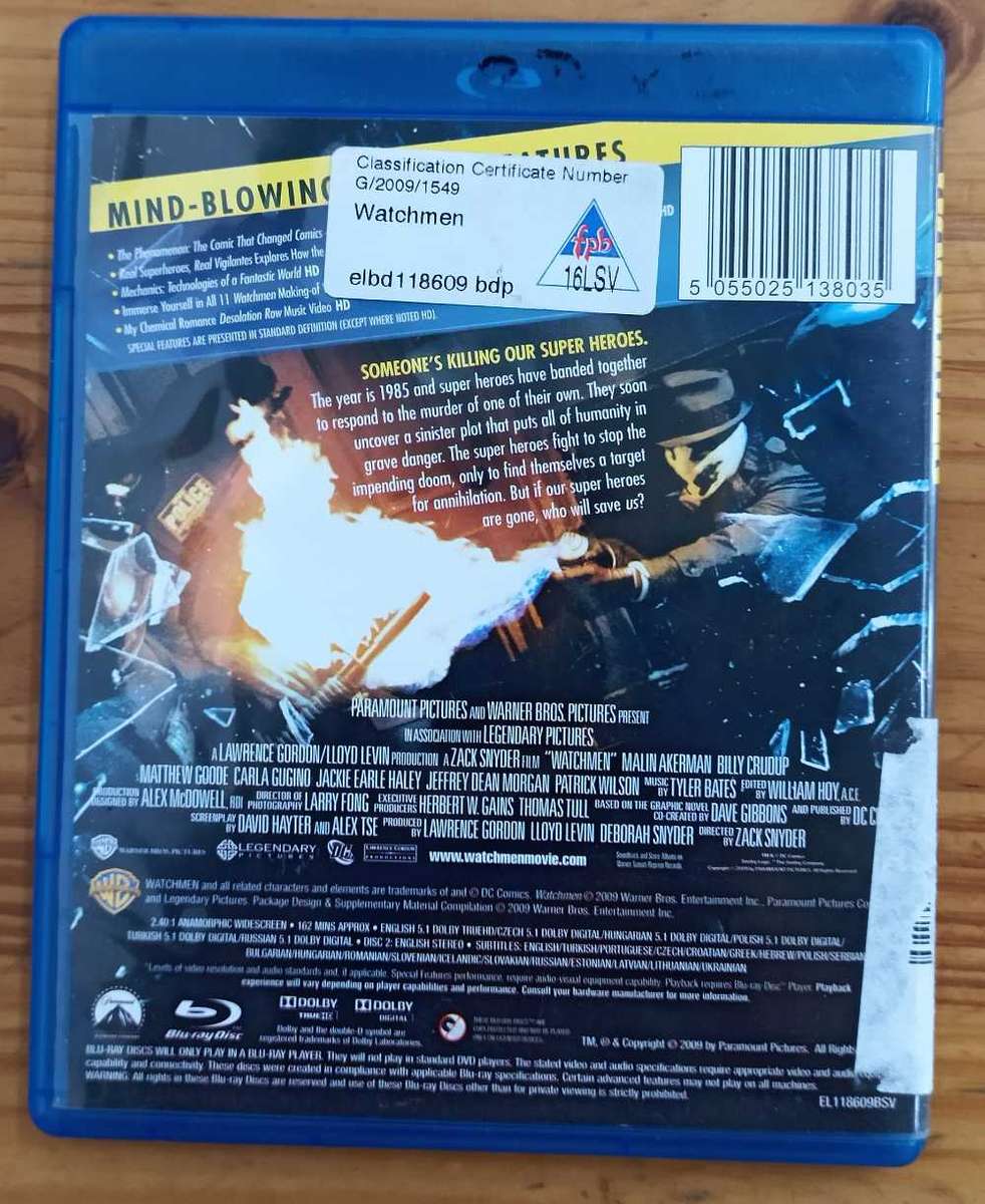 Watchmen on Blu-ray 2 disc Special Edition