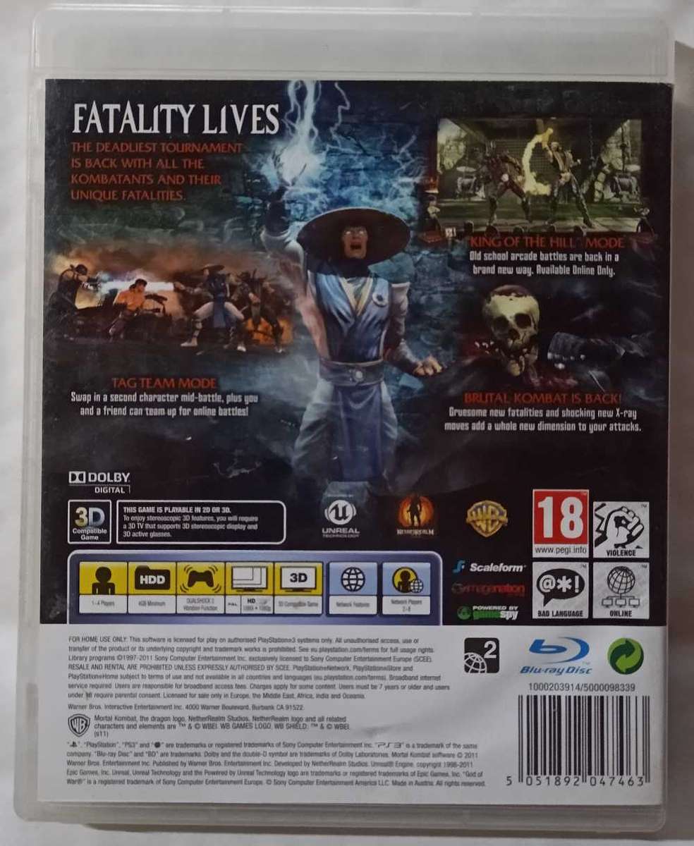 Mortal Kombat for PS3 (CIB)