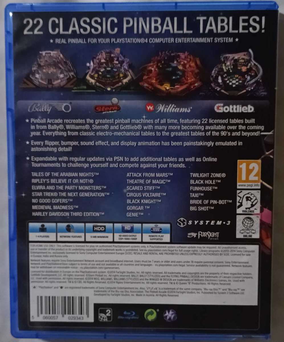 The Pinball Arcade for Ps4 (CIB)