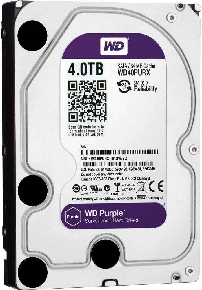 WD Purple 4TB 3.5" SATA 6Gb/s Internal Hard Drive
